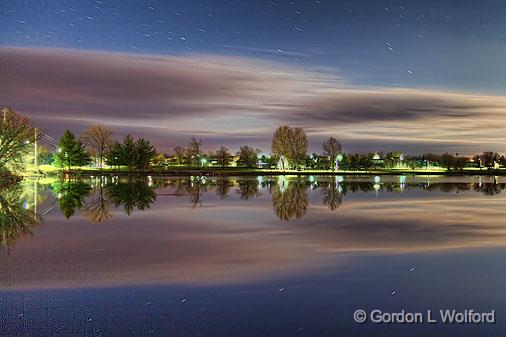 Lower Reach Basin At Night_22860.jpg - Photographed along the Rideau Canal Waterway at Smiths Falls, Ontario, Canada.